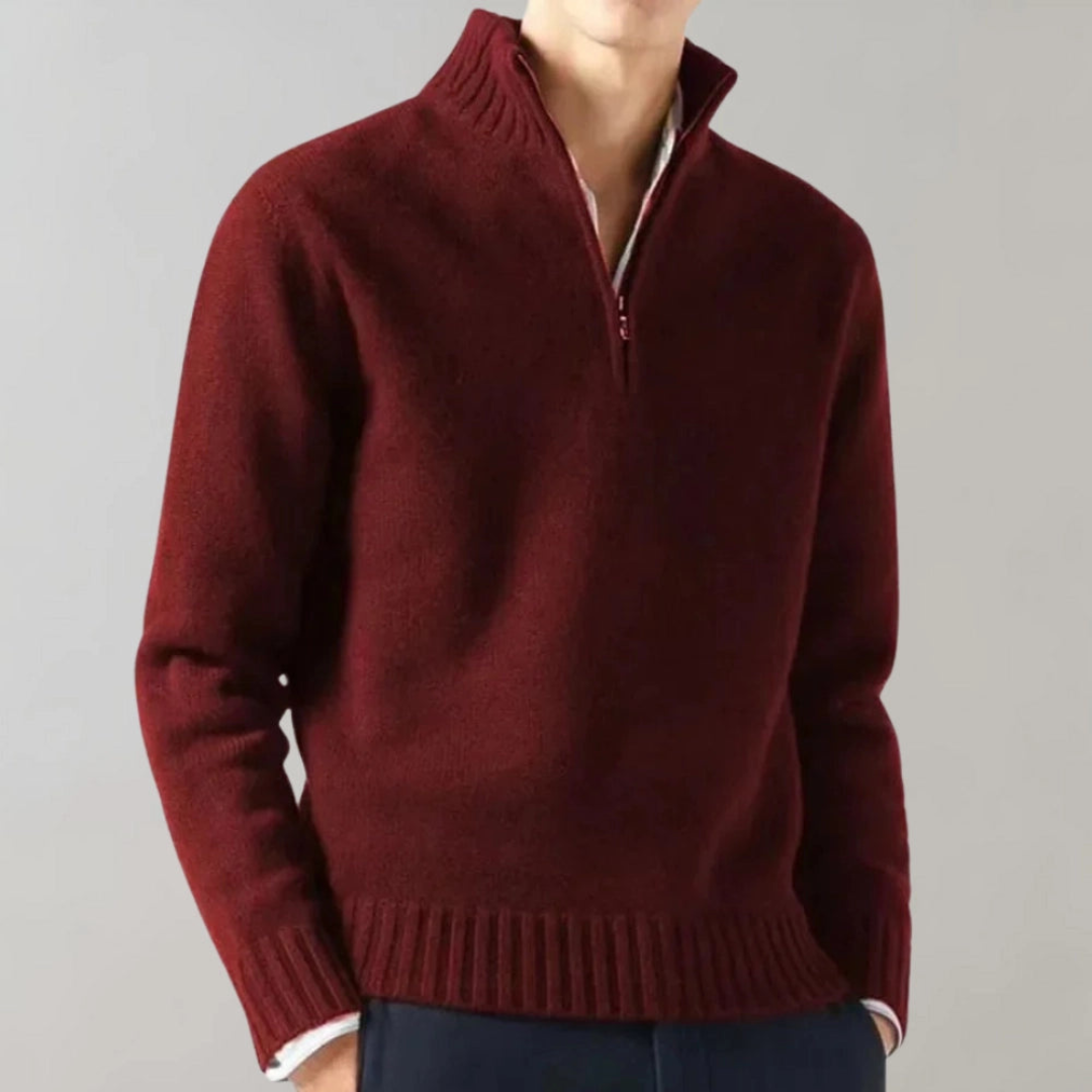 Soft Men's Zip Up Crew Sweater