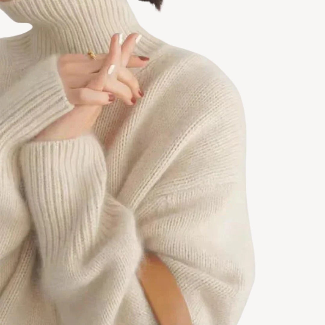 Textured Knit Pullover Sweater for Ladies