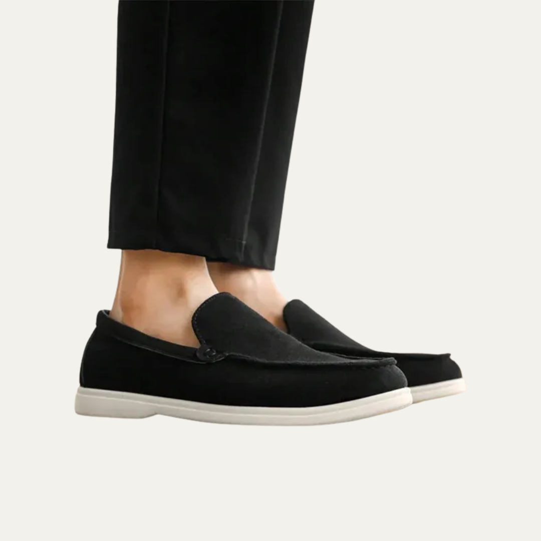 Men's Simple Leather Slip On Loafers Shoes