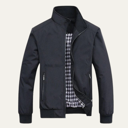 Men's Breathable Casual Checked Bomber Coat