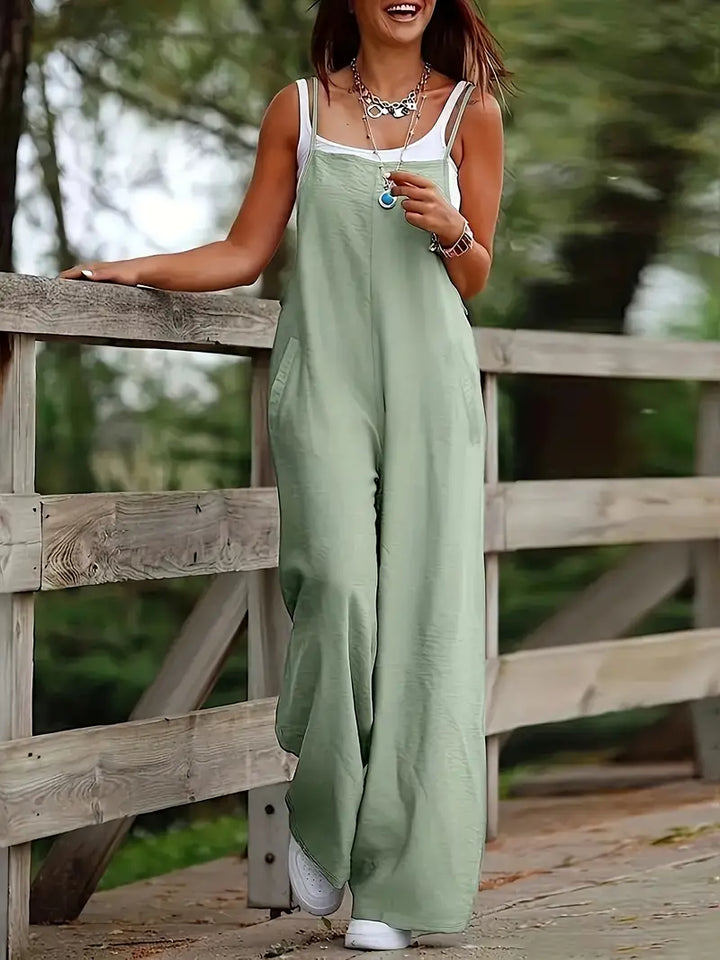 Loose Fit Casual Linen Jumpsuit for Women