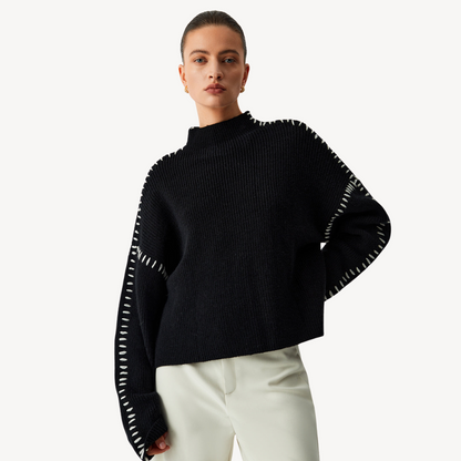 Ladies' Cable Pattern Crew Neck Sweater
