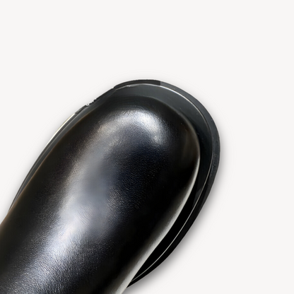 Classic Black Leather Ankle Boots - Comfortable Slip On Shoes