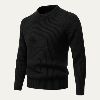 Men's Crew Neck Thick Cable Knit Jumper Sweater