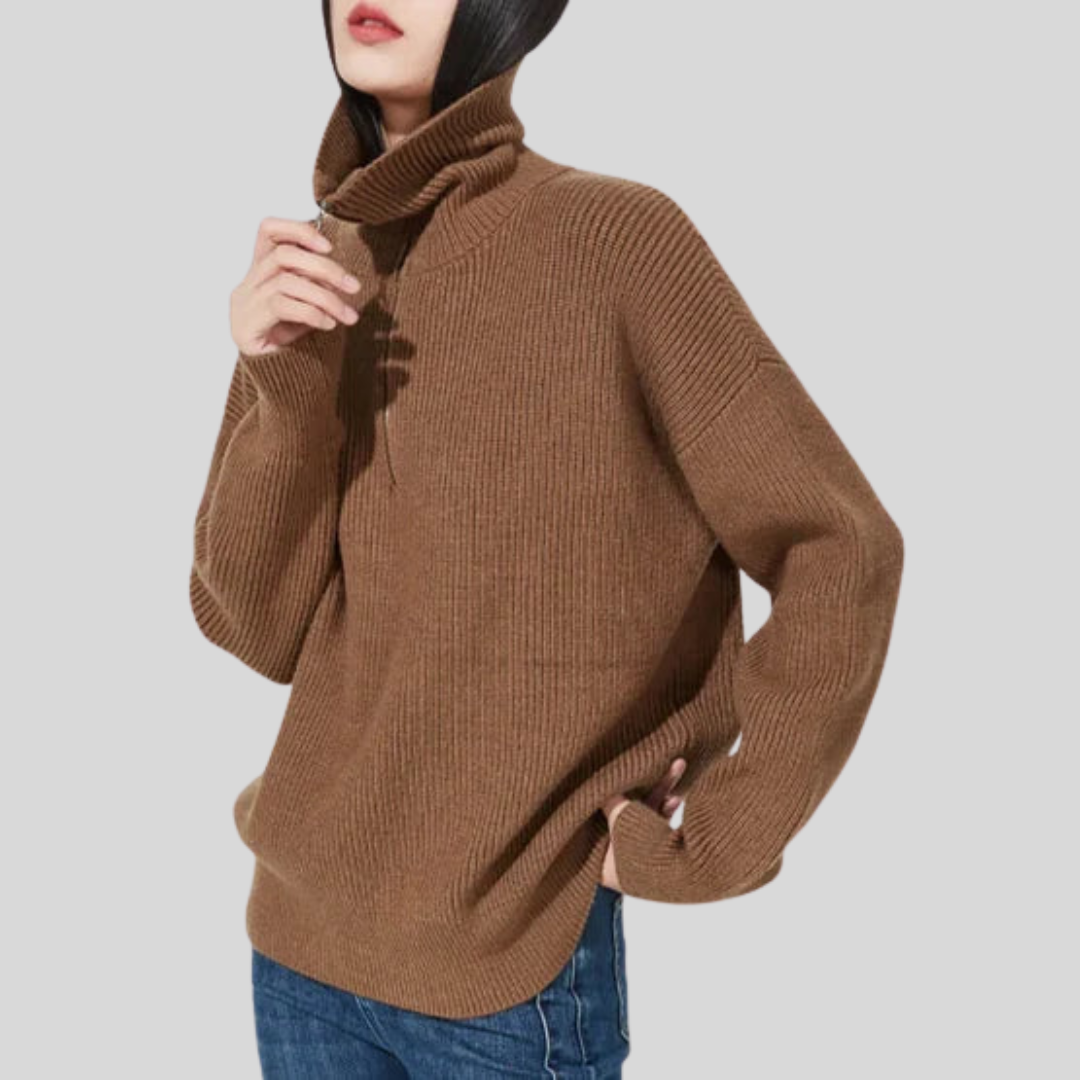 Soft Relaxed Fit Half Zip Sweater