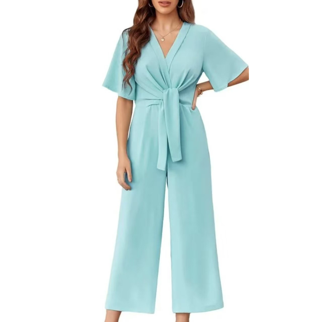 Chic Summer Knot Front Jumpsuit