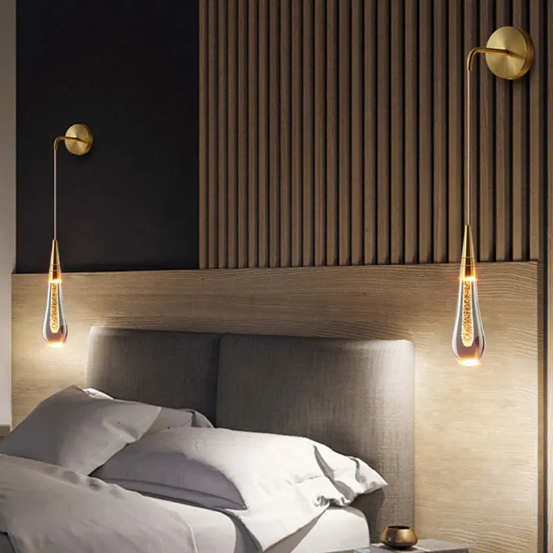 Contemporary Clear Drop LED Wall Light Fixture
