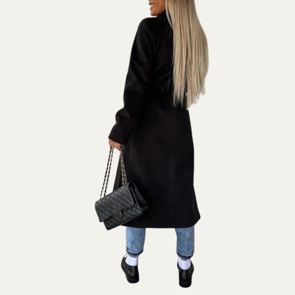 Classic Fit Women's Coat with Notched Collar