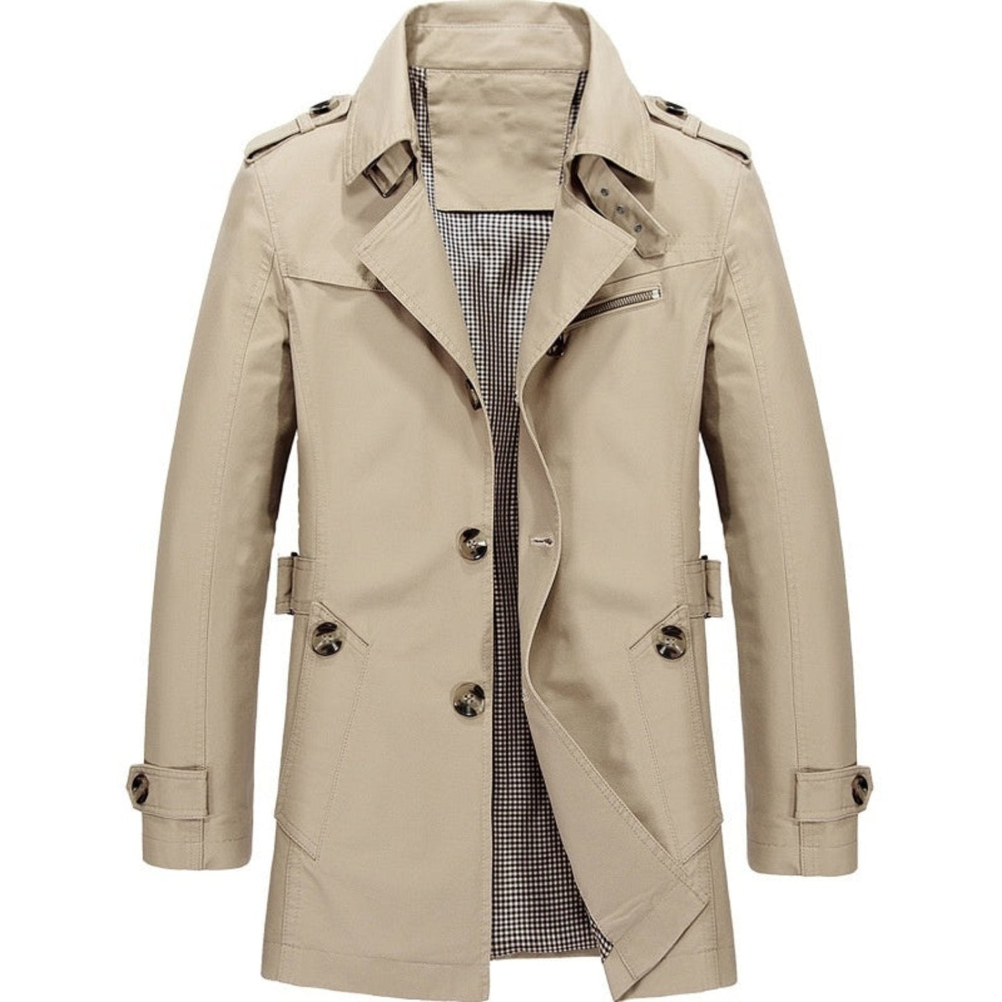 Waterproof Mens Black Trench Coat