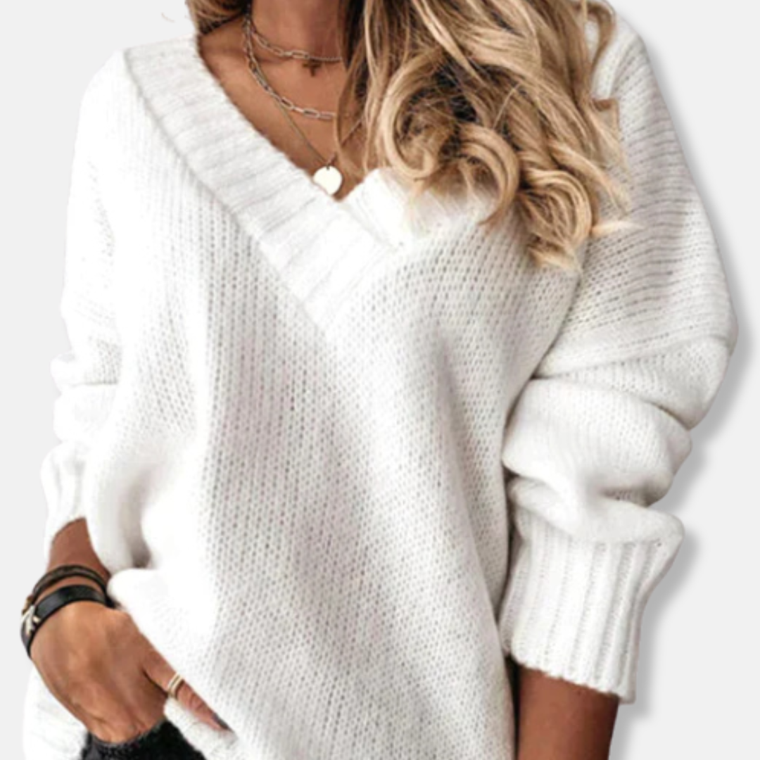 Comfy V-Neck Knit Sweater