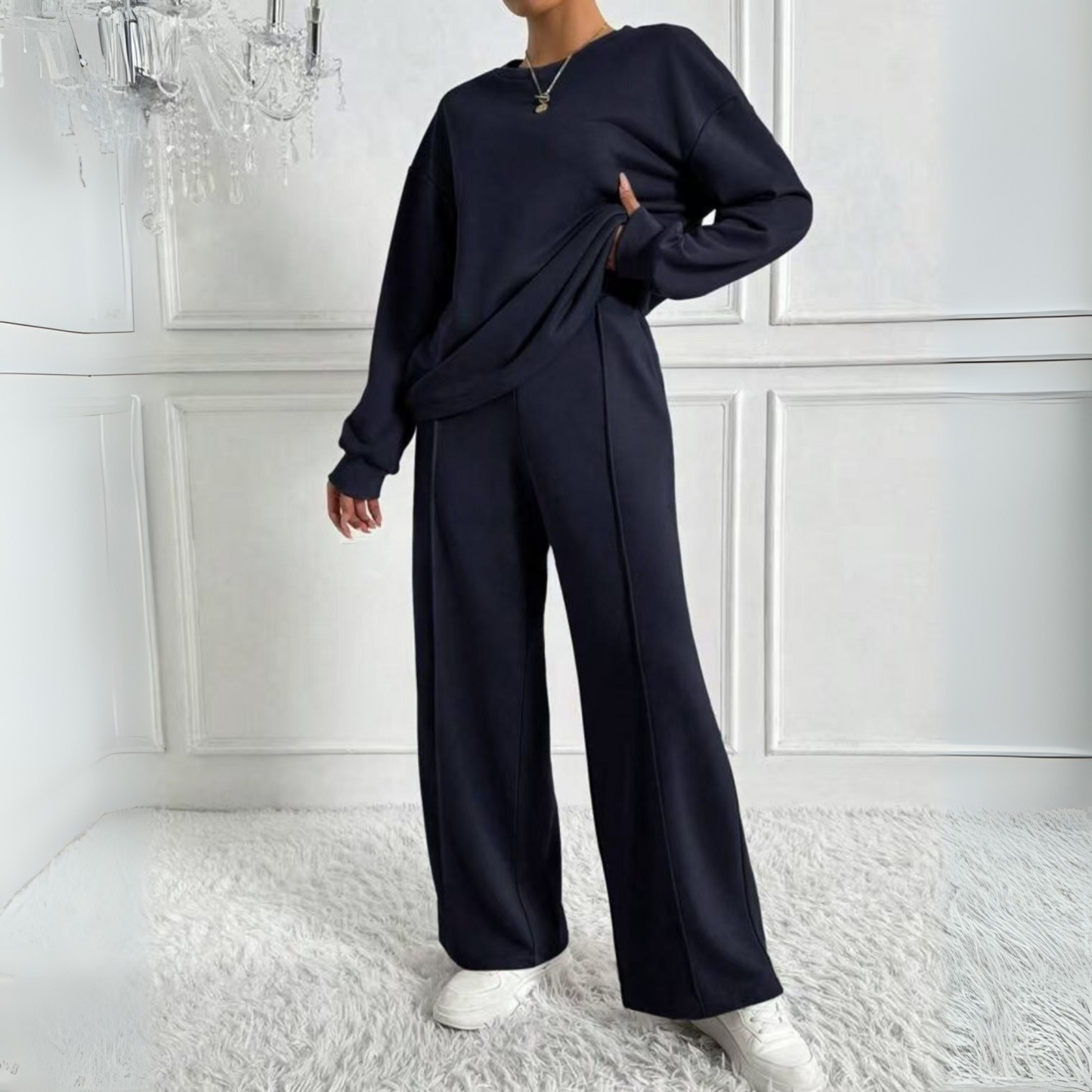 Relaxed Fit Sweat Suit Set for Men and Women