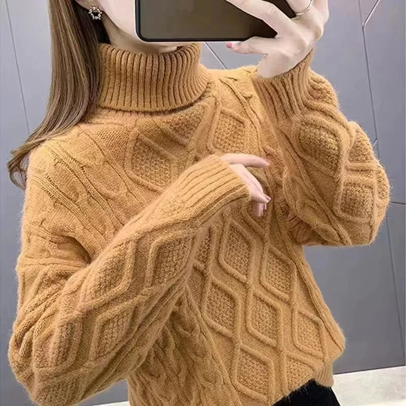 Soft Ladies Oversized Turtleneck Sweater