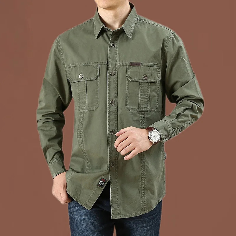 Comfortable Casual Button Down Work Shirt with Pockets