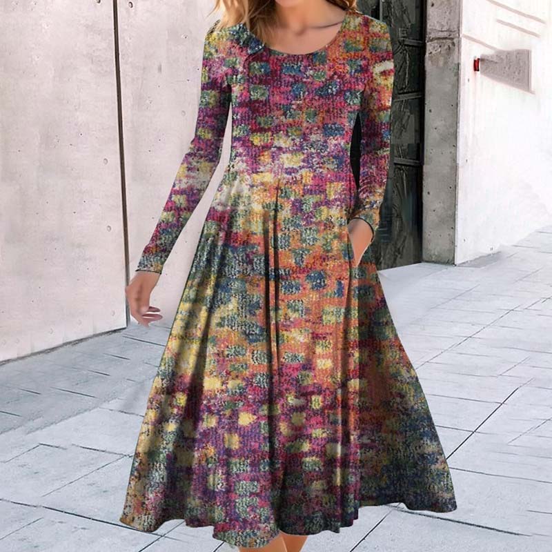 Vibrant Garden Print Midi Sundress for Ladies - OutfitLondon