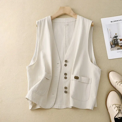 Breathable Casual Linen Vest | Comfortable Layering Piece - OutfitLondon