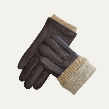 Insulated Men's Leather Winter Driving Gloves