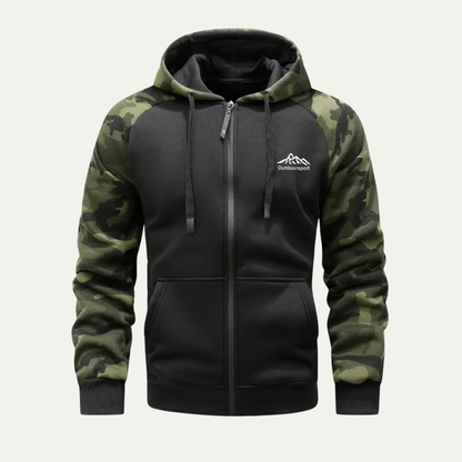 Men's Green Camo Athletic Hooded Jacket