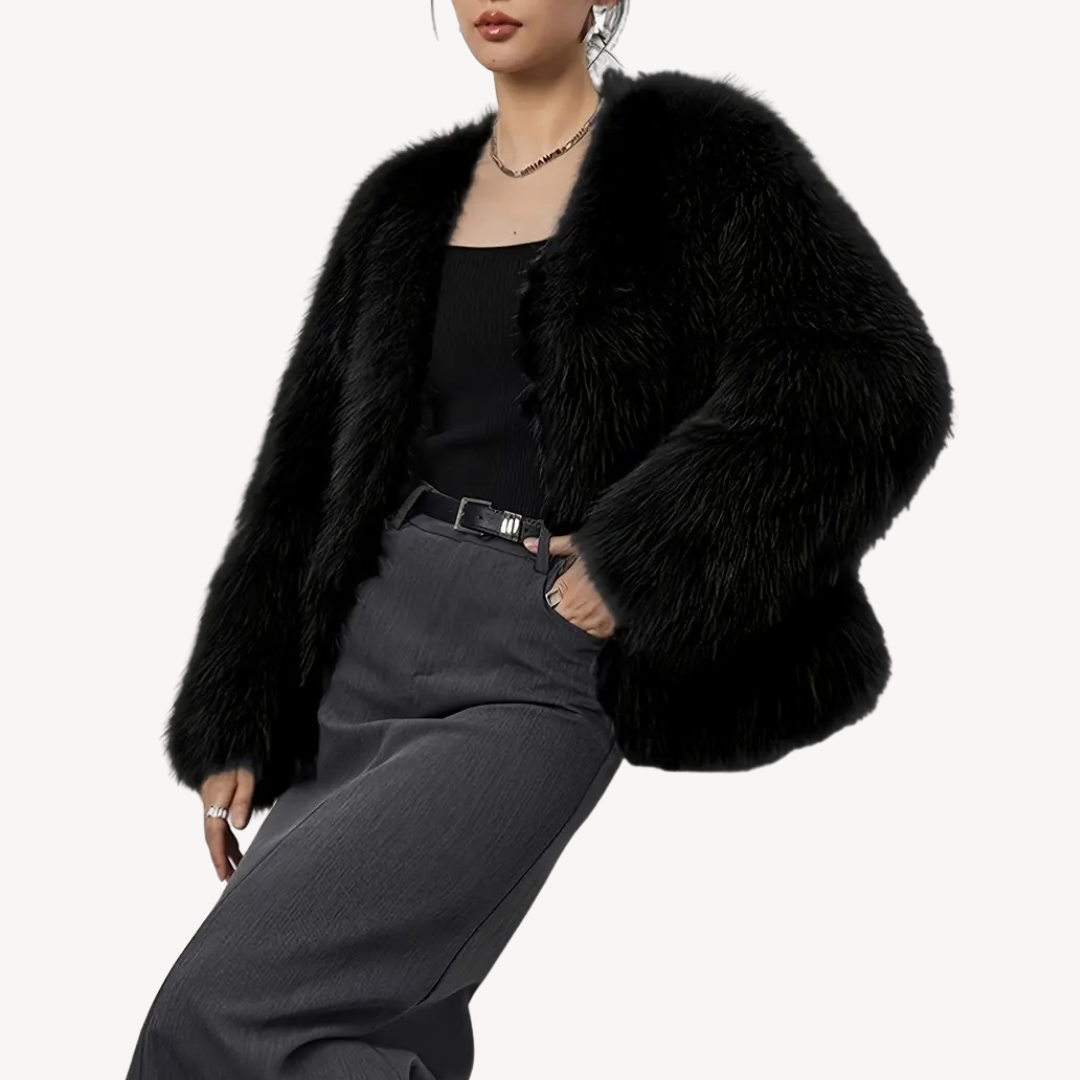 Ladies Warm Faux Fur Parka Coat