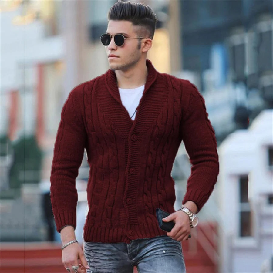 Soft Warm Mens Casual Cardigan Sweater