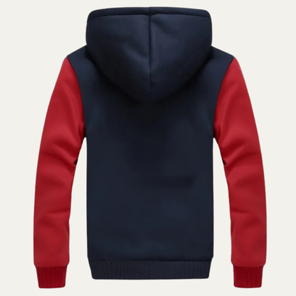 Warm Men's Fleece Zip Up Hooded Jacket