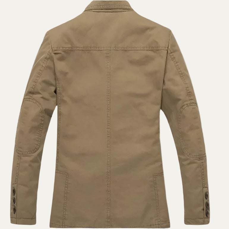 Relaxed Fit Men's Cotton Jacket with Classic Lapel