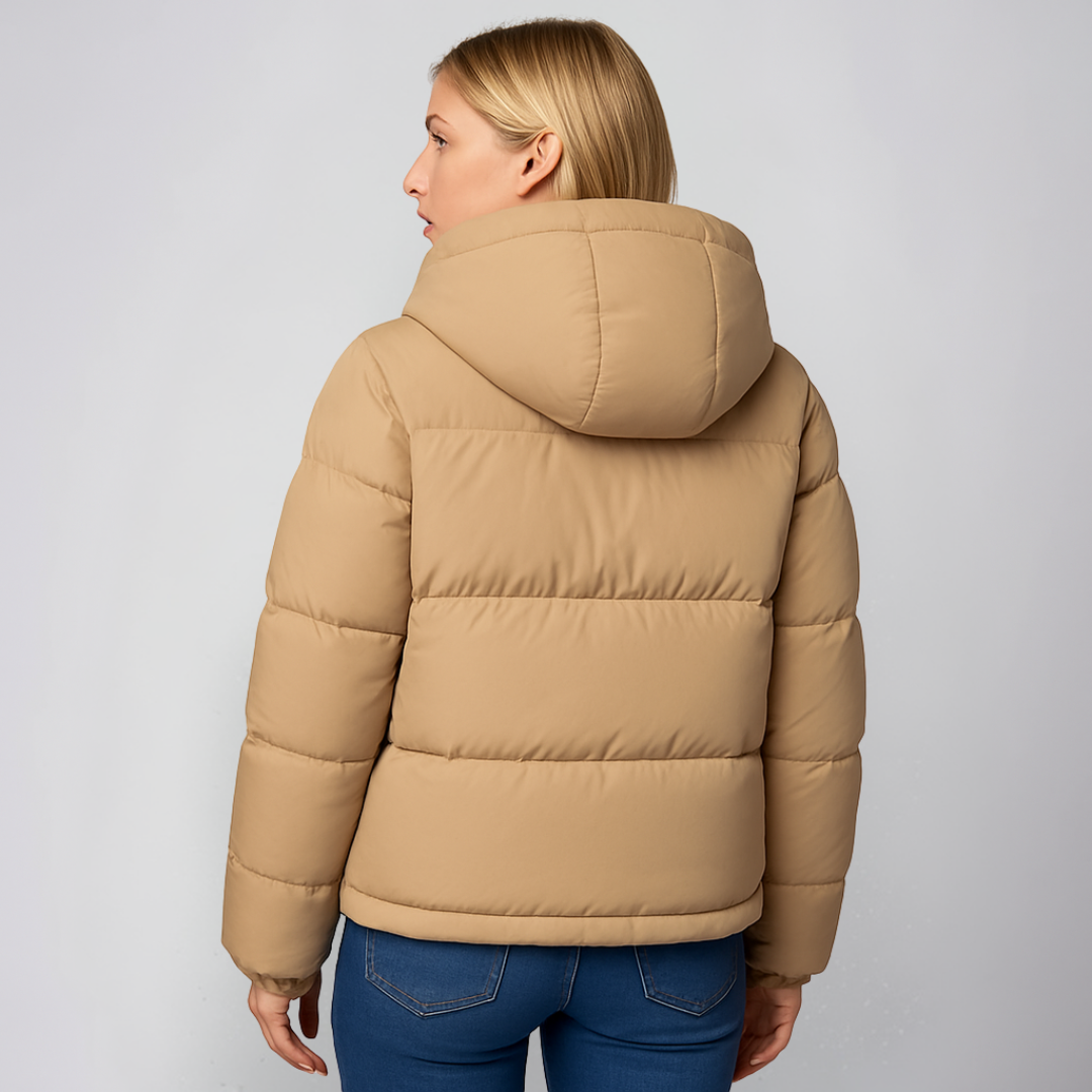Warm Women's Parka Coat with Lace Details