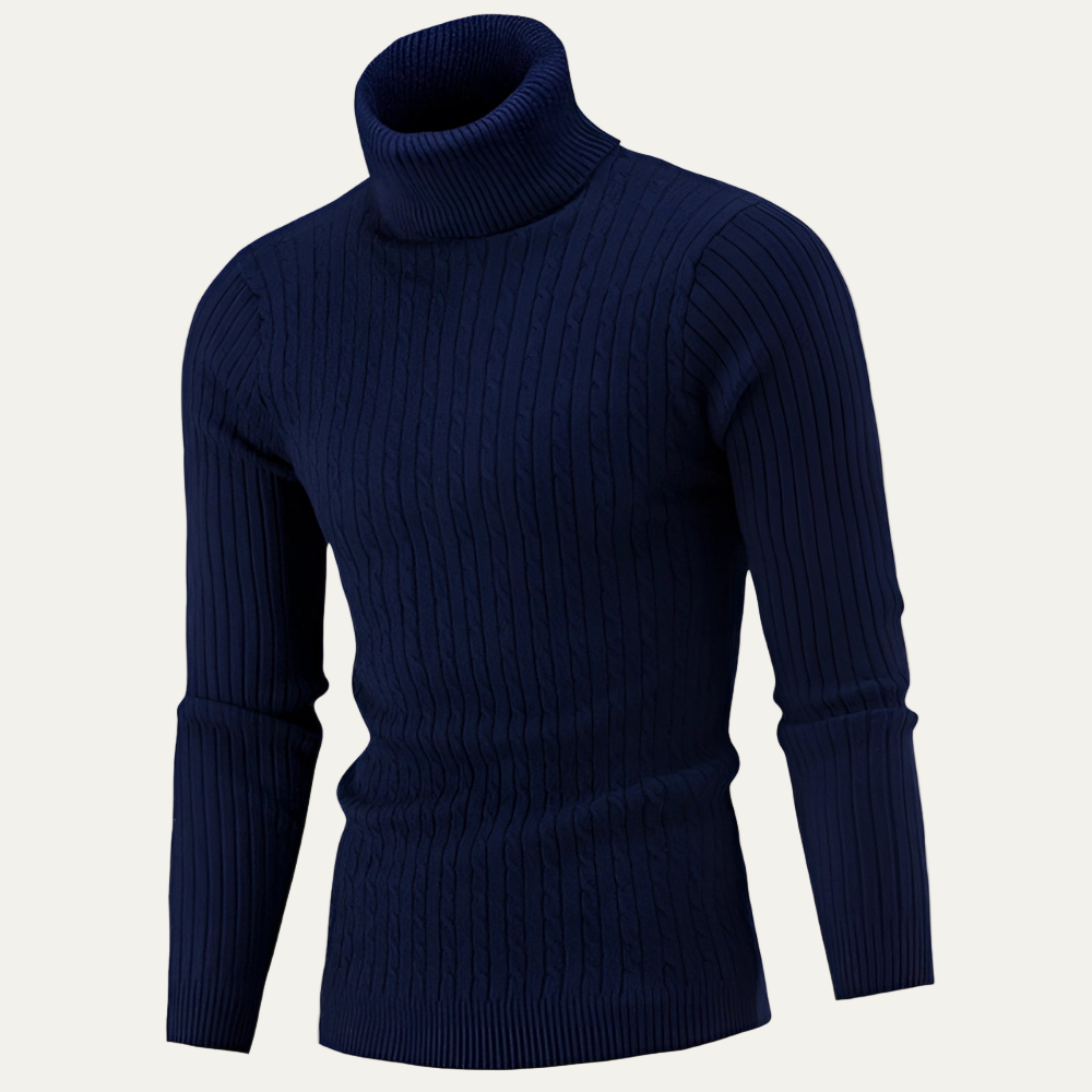 Men's Classic Fit Crew Neck Sweater with Textured Knit