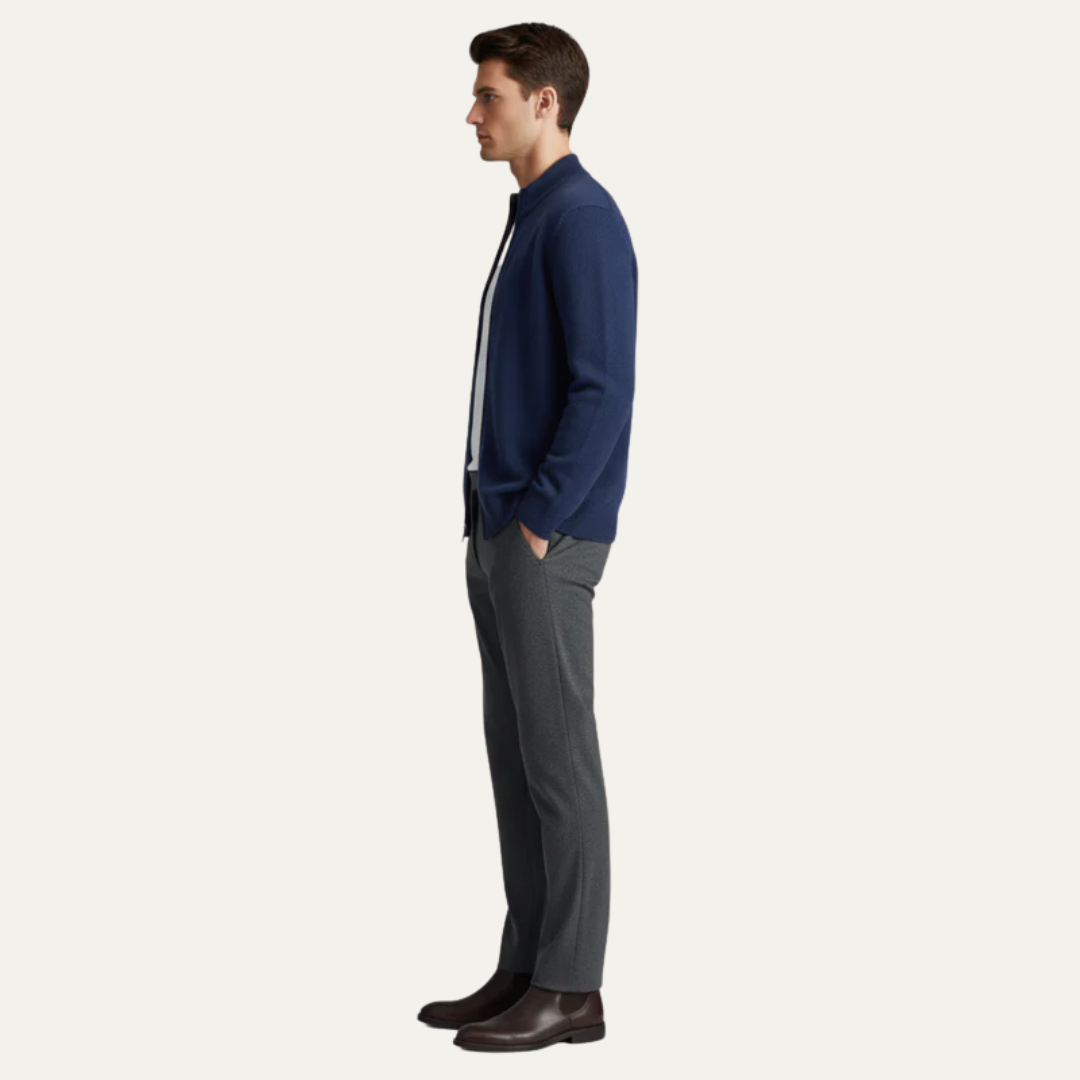 Men's Warm Zip Up Knitted Jacket Cardigan