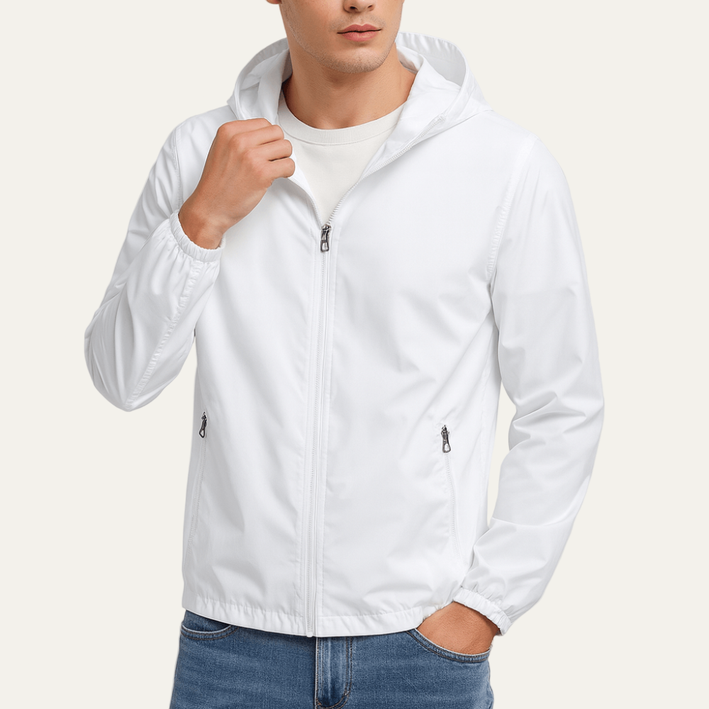 Men's Water Resistant Full Zip Hooded Jacket