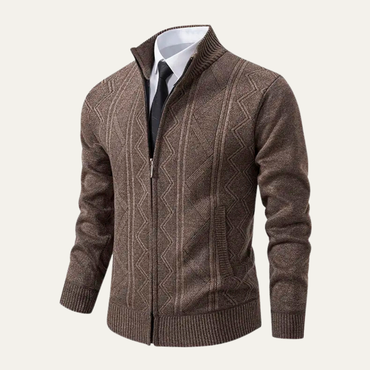 Warm Men's Crew Neck Winter Knit Sweater