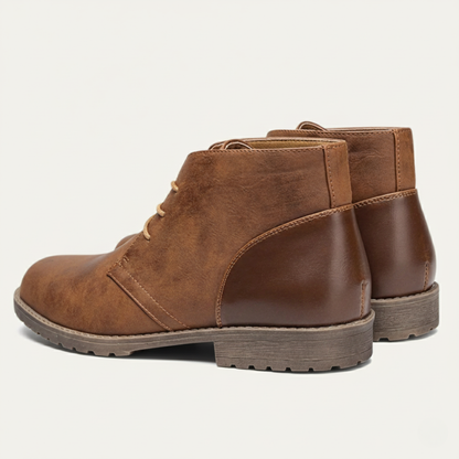 Vintage Men's Brown Leather Ankle Boots