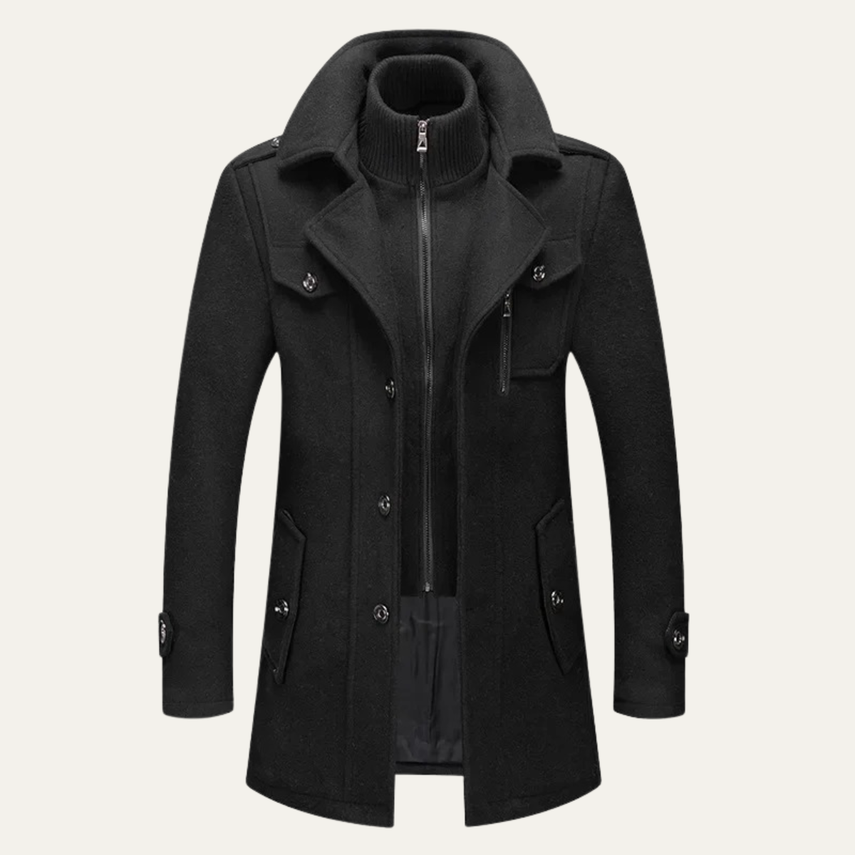 Classic Men's Warm Wool Winter Overcoat - OutfitLondon