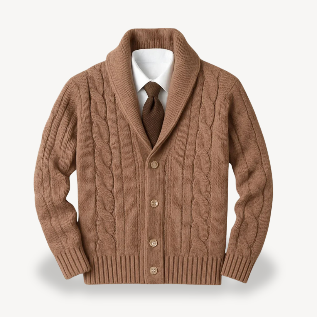 Warm Crew Neck Men's Cardigan Sweater