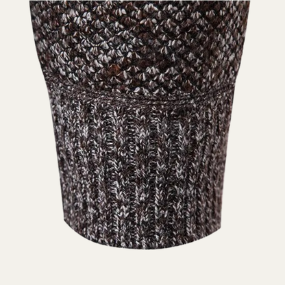 Warm Mens Fleece Cardigan with Diamond Design
