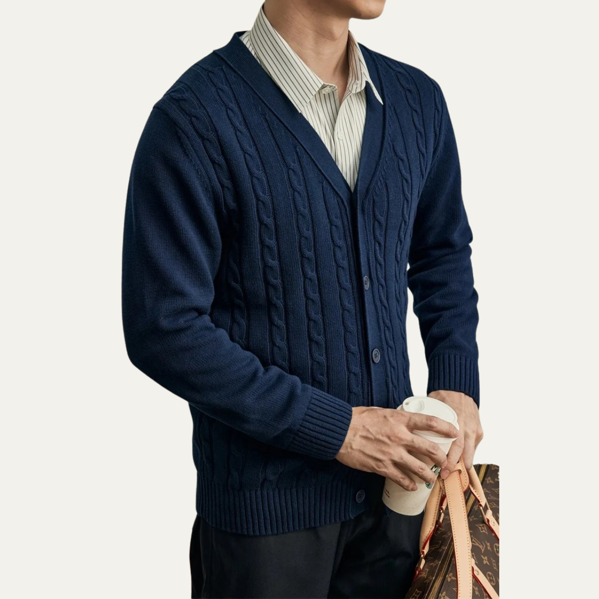 Warm Crew Neck Knitted Men's Winter Sweater