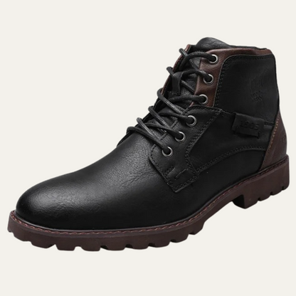 Rugged Men's Classic Leather Ankle Boots
