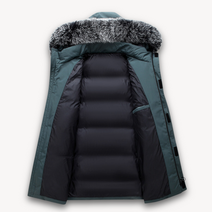 Waterproof Men's Jacket with Faux Fur Hooded Coat