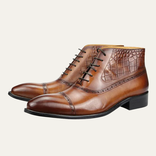 Men's Smart Leather Lace Up Dress Boots - OutfitLondon