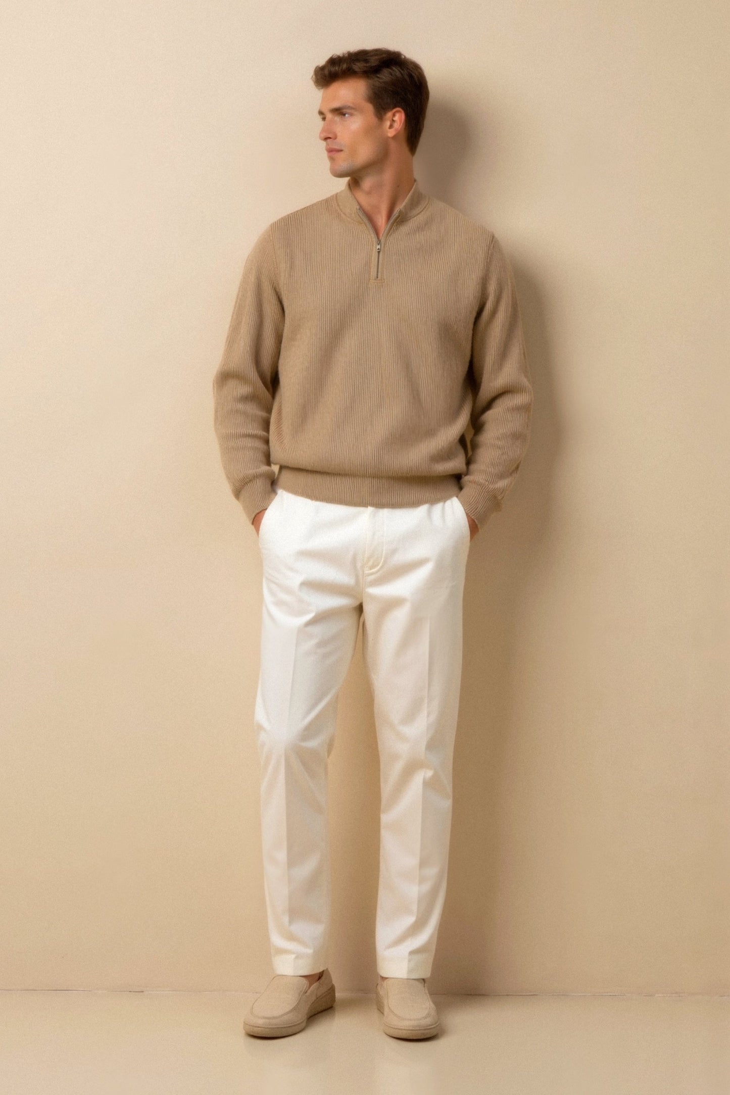 Relaxed Fit V-Neck Sweater for Men