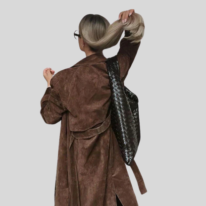 Timeless Luxury Suede Trench Coat