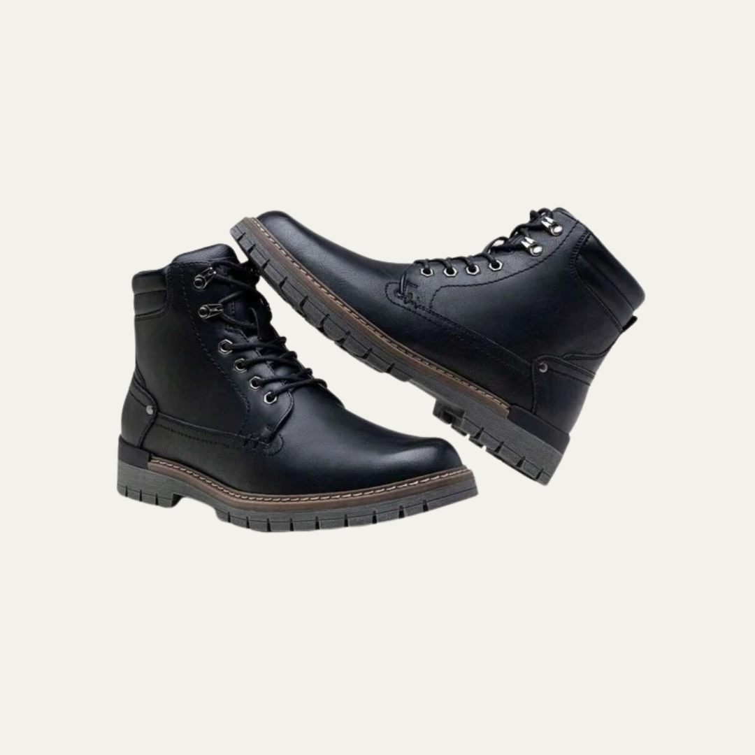 Tough Tactical Lace Up Ankle Boots with Rubber Sole