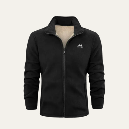 Men's Warm Fleece Zipper Jacket with High Collar