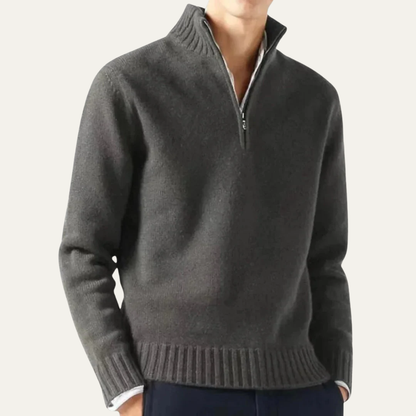 Classic Fit Quarter Zip Knit Sweater