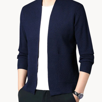 Relaxed Fit Men's Open Front Cardigan Sweater