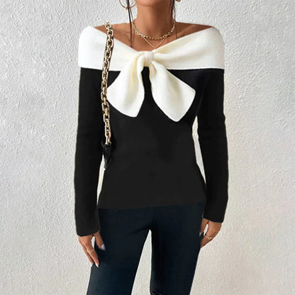 Fashionable Ladies Black Cold Shoulder Jumper