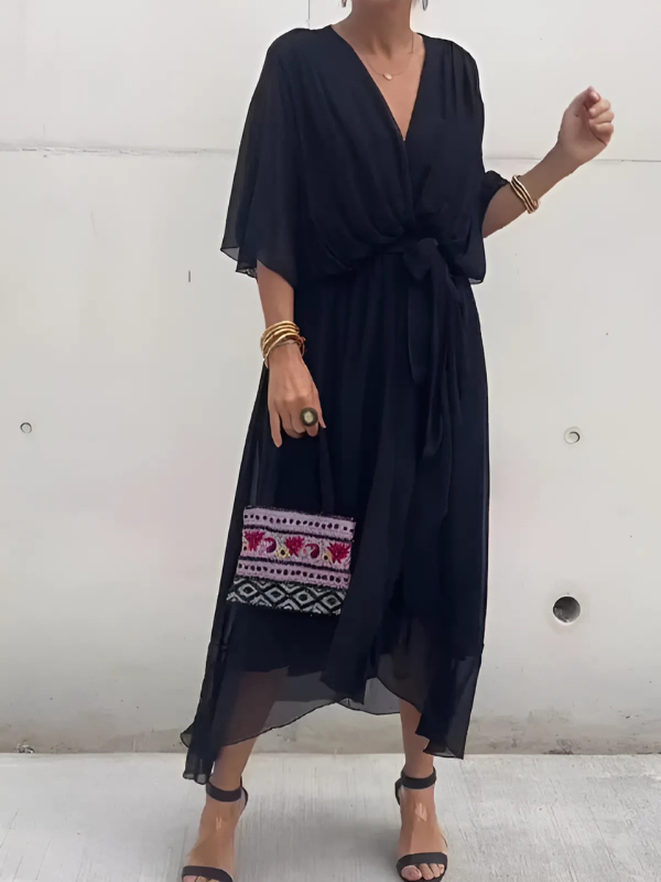 Elegant Women's Mid Length Dress - OutfitLondon