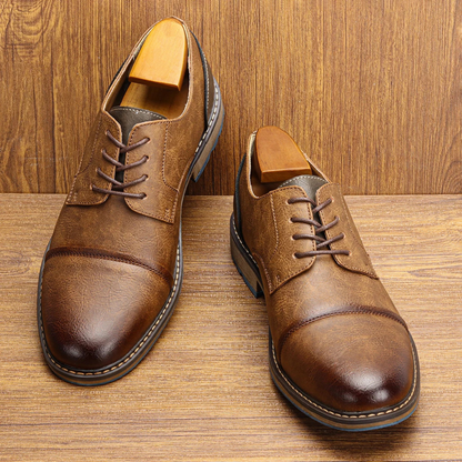 Classic Mens Vintage Leather Lace Up Shoes