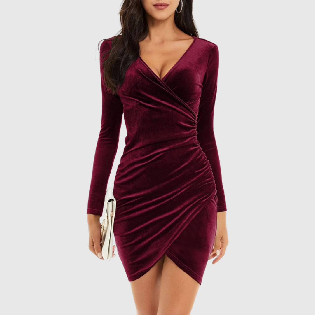 Luxurious Soft Velvet Party Dress - OutfitLondon