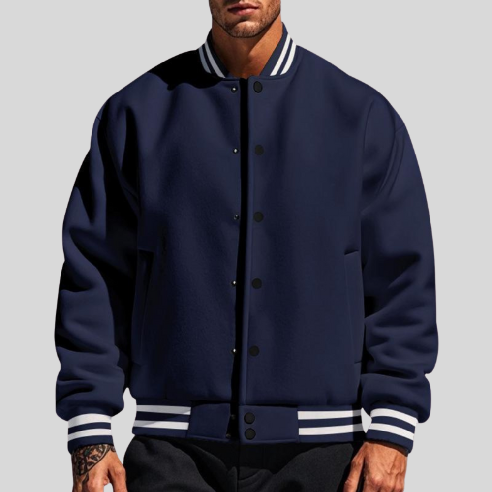 Men's Retro Sports Snap Jacket
