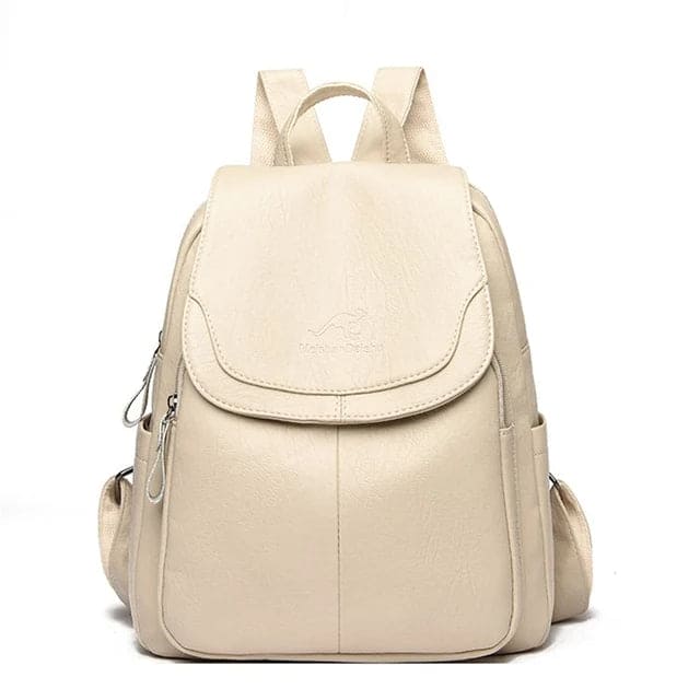 Secure Leather Backpack for Fashionable Women